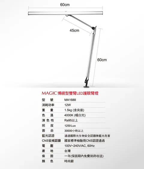 [團購檯燈] 9/30~10/6 使用10年都不壞 照顧孩子眼睛 超亮不刺眼 眼科醫生專門推薦 MAGIC大視界LED護眼檯燈（照片 56）