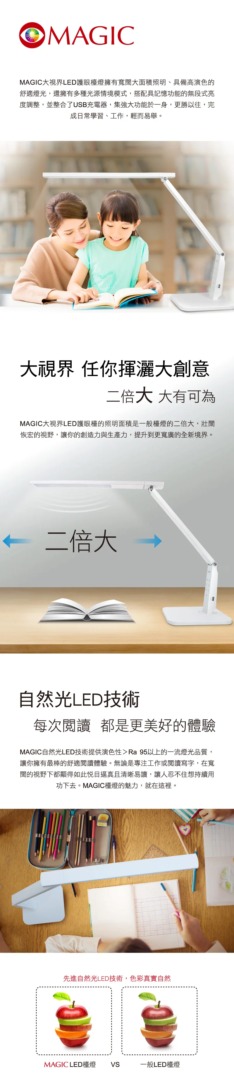 [團購檯燈] 9/30~10/6 使用10年都不壞 照顧孩子眼睛 超亮不刺眼 眼科醫生專門推薦 MAGIC大視界LED護眼檯燈（照片 100）